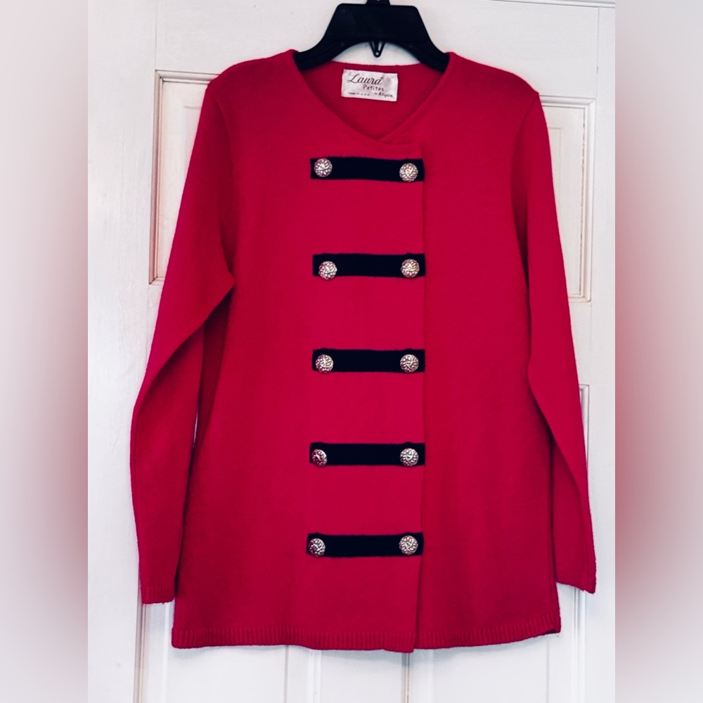 Laura Fuchsia Knit Blazer with Navy Trim - Picture 1 of 7